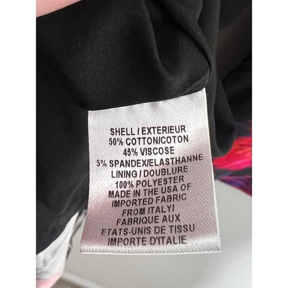 Milly Monet Jewel Floral Printed A Line Long Sleeve Black Multicolor Dress 12 - Picture 6 of 13